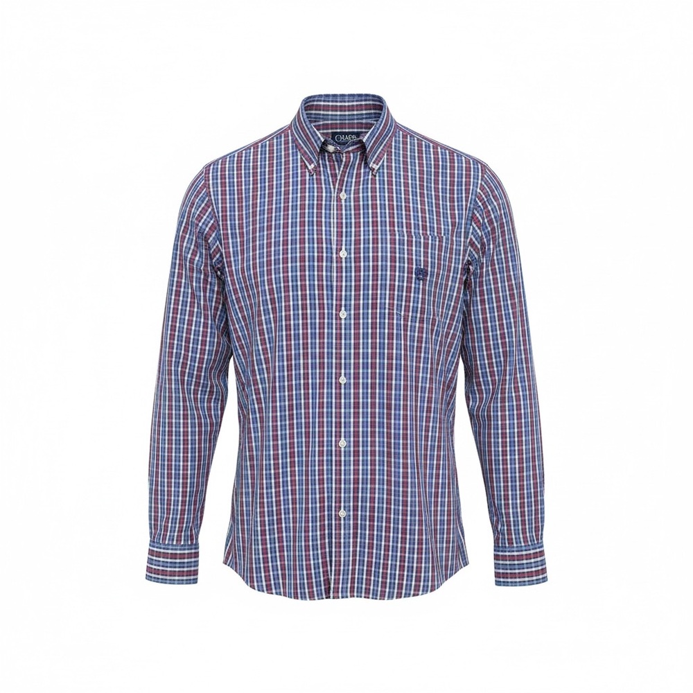 Chaps by Ralph Lauren Men's Red Blue Plaid Button-Down Long Sleeve Shirt size XL